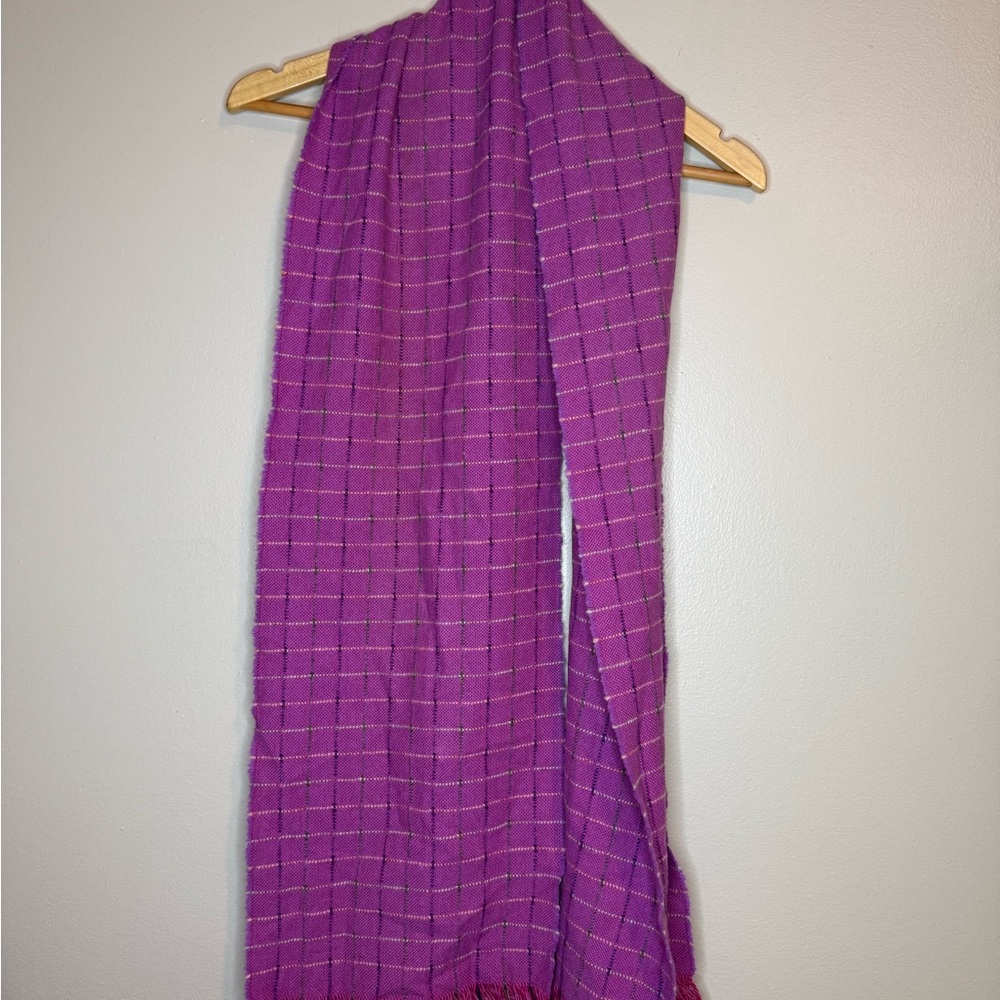 Johnstons of Elgin‎ 100% Cashmere Pink Windowpane Scarf Made in Scotland